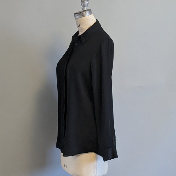 ASOS Long Sleeve Black Button Down Business Casual Workwear Minimalist  Size 2 - Picture 3 of 6